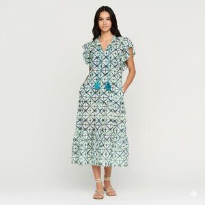 Marie Oliver Dasha Dress Beach Coverup Aqua Dye Size Medium Pool Summer Pockets